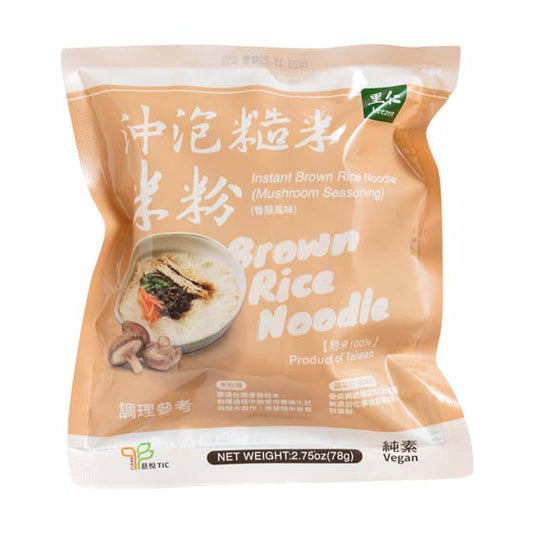 Leezen - Instant Brown Rice Noodle (Mushroom seasoning) Pack of 4 里仁沖泡糙米米粉-香菇風味4包